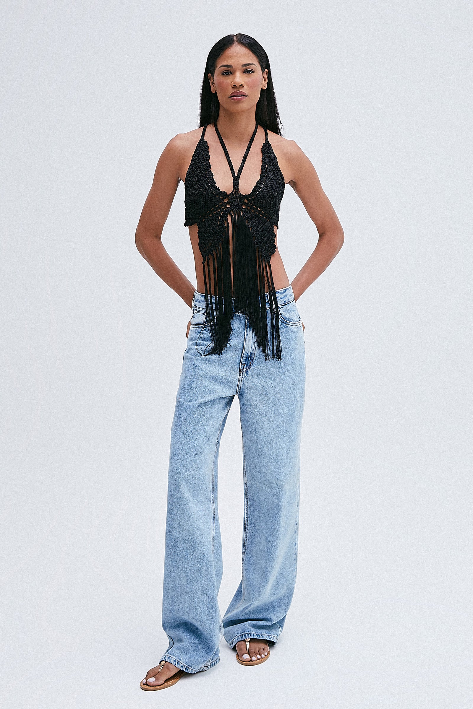 TOP CROCHET BORBOLETA PRETO – TIG STORE