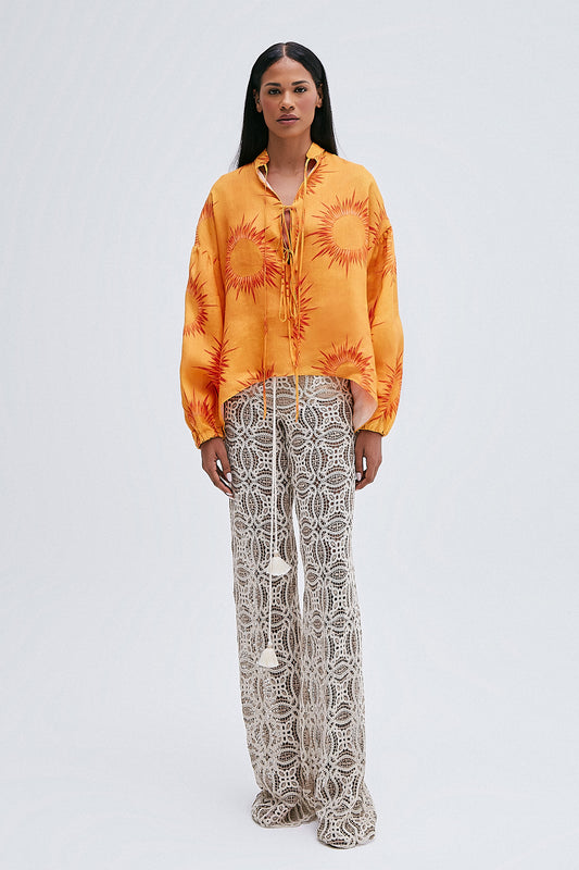 CALÇA RENDA GUIPIR BEGE E OFF WHITE (8216362025187)