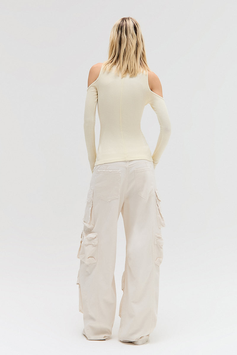 CALÇA CARGO 12 BOLSOS SARJA OFF WHITE (8644102357219)