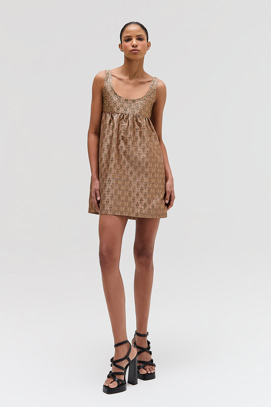 VESTIDO CURTO JACQUARD METAIS ROSA QUEIMADO (8644104716515)