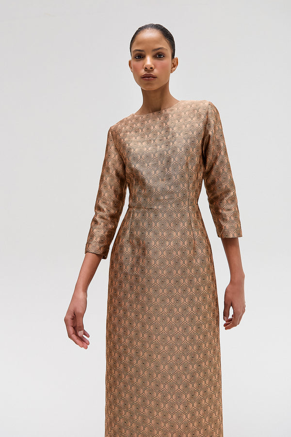 VESTIDO LONGO JACQUARD ROSA QUEIMADO (8644105699555)