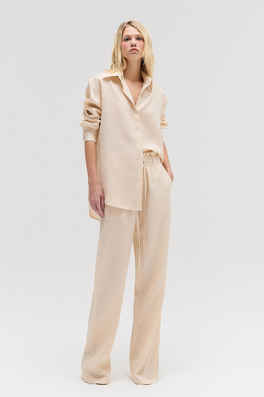 CAMISA CAMBRAIA LINHO BEGE (8644102881507)