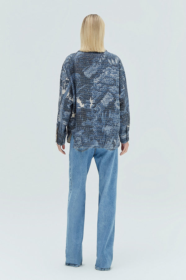 CAMISÃO TWEED ESTAMPA FLORESTA AZUL (8319872172259)