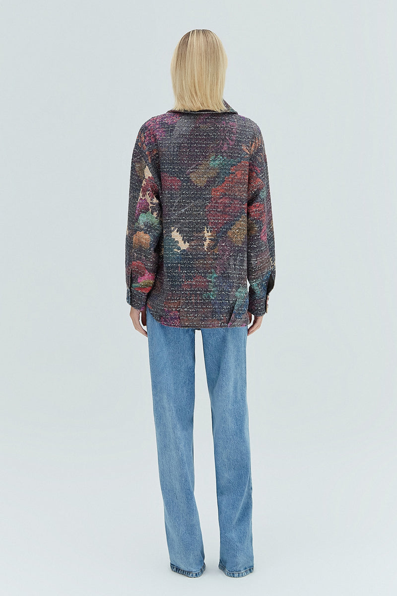 CAMISÃO TWEED ESTAMPA FLORESTA COLORIDA (8319872368867)