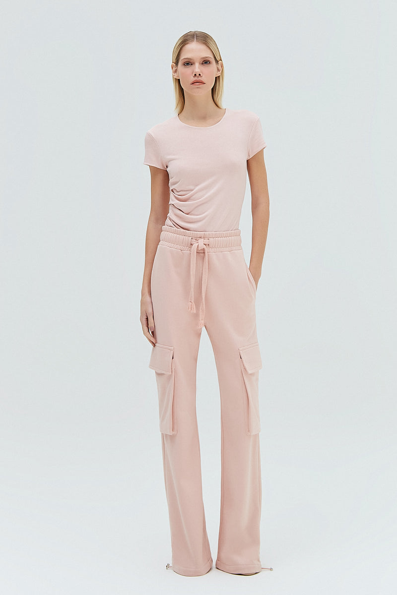 CALÇA CARGO MOLETOM ROSA (8319870632163)