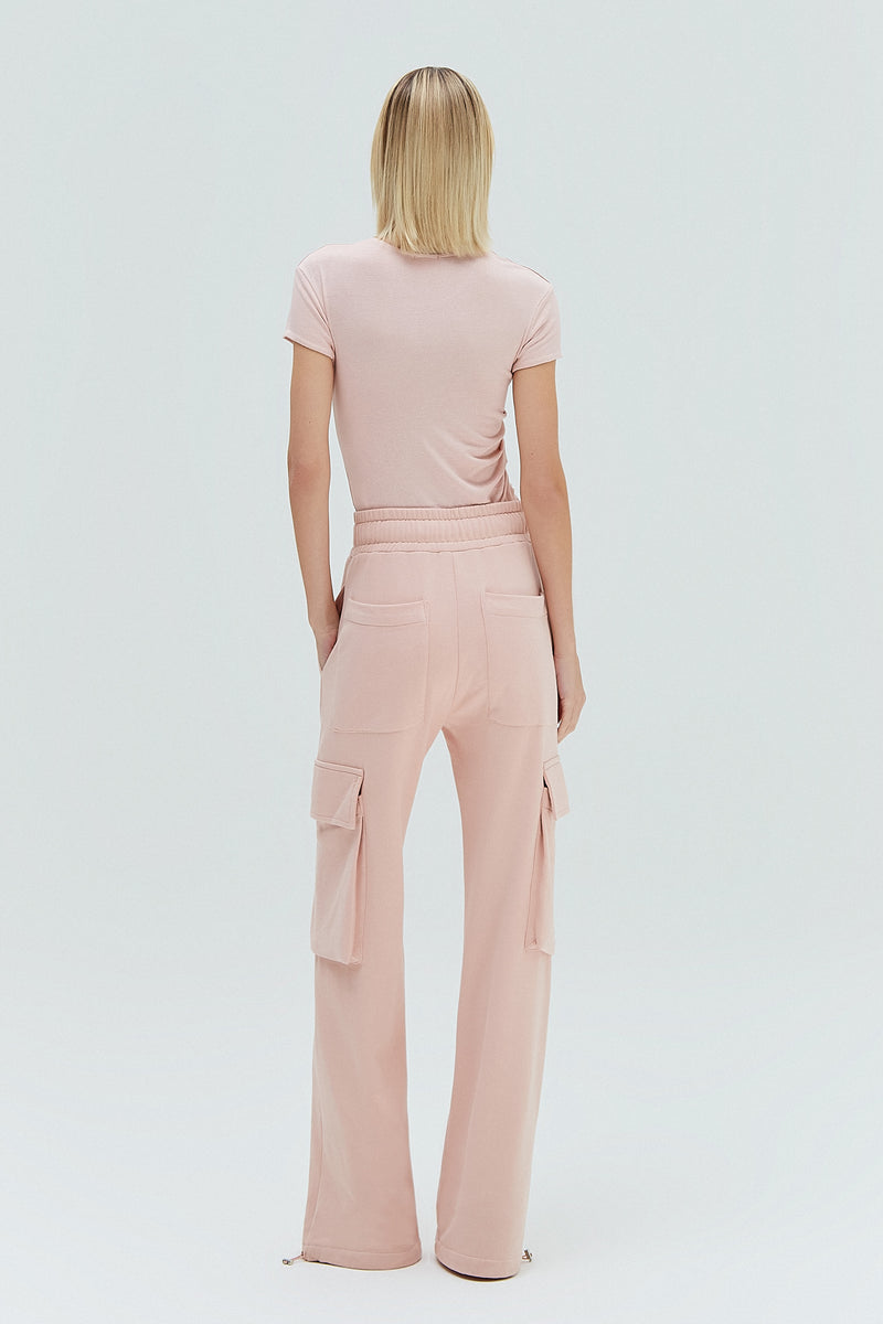 CALÇA CARGO MOLETOM ROSA (8319870632163)