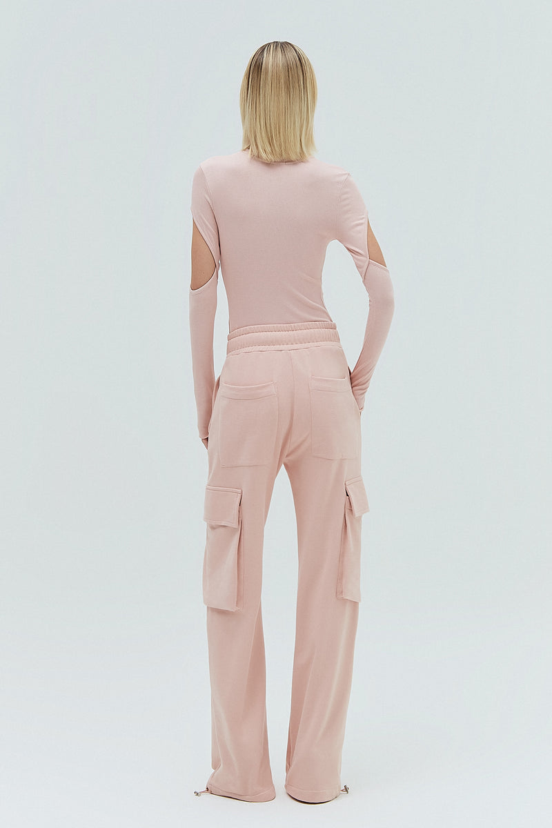 CALÇA CARGO MOLETOM ROSA (8319870632163)