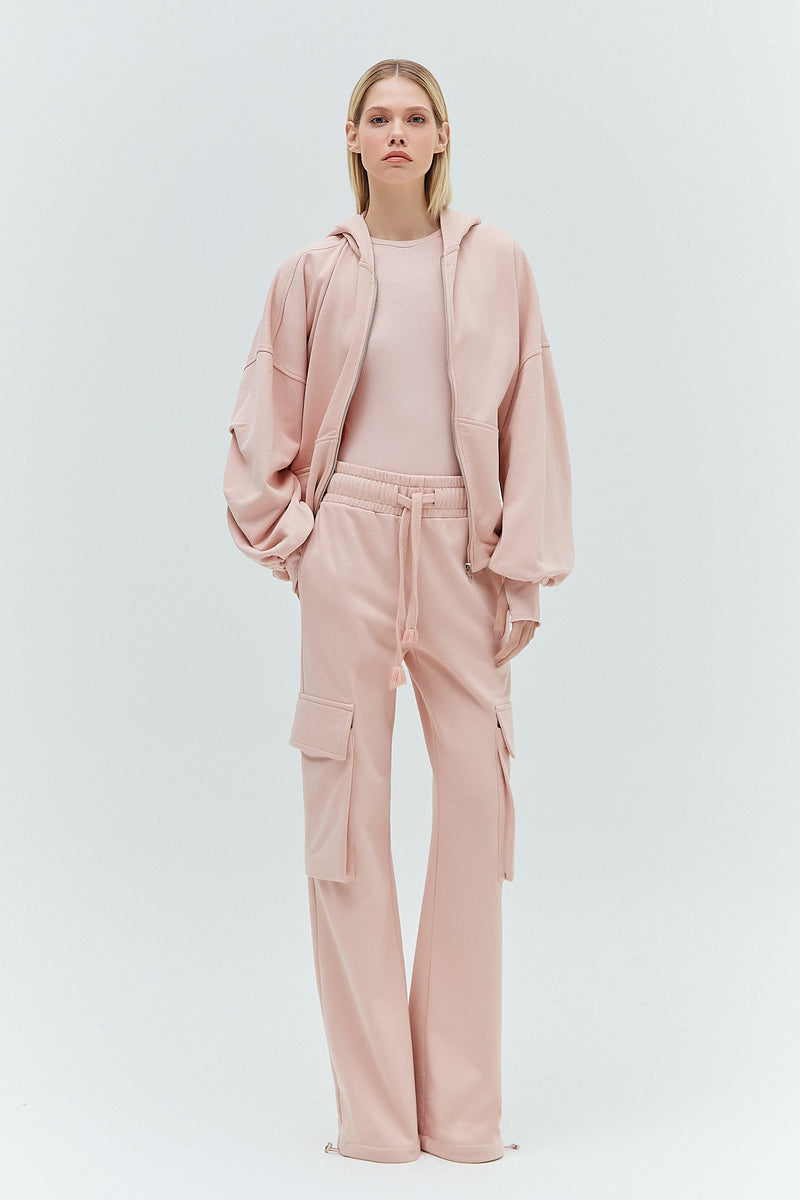 BLUSA MOLETOM CAPUZ  ZIPER ROSA (8319869550819)