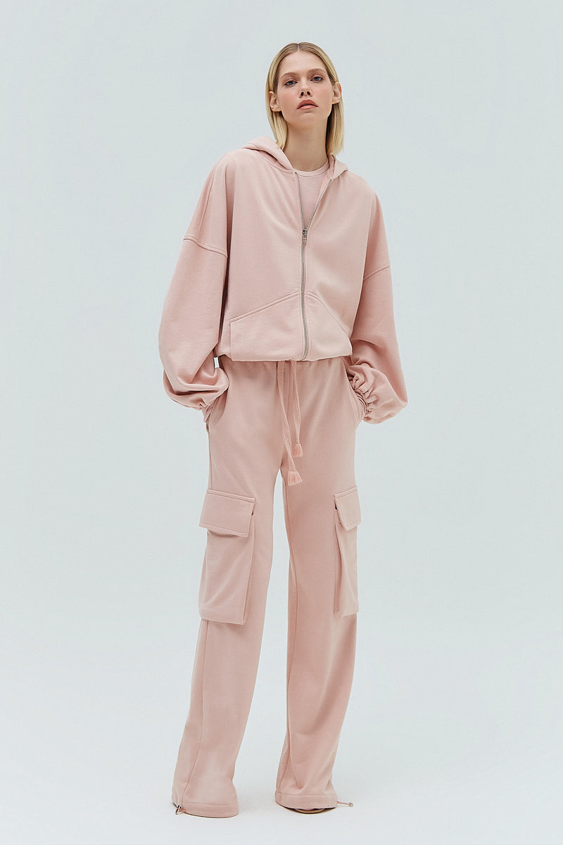 CALÇA CARGO MOLETOM ROSA (8319870632163)