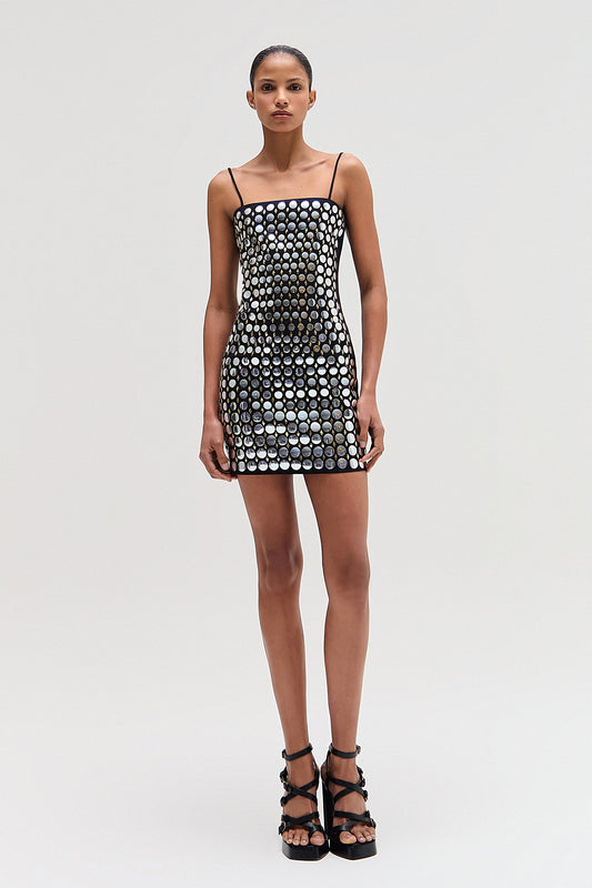 VESTIDO CURTO PRETO METAIS (8616966947043)