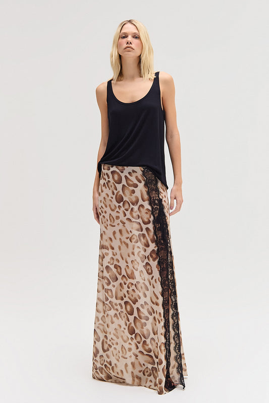SAIA LONGA FENDA FRONTAL COM RENDA GGT VISCOSE ONÇA (8616966684899)