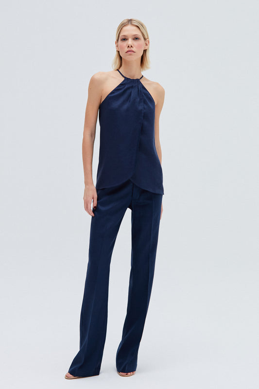 CALÇA RETA LINHO AZUL MARINHO (8257061126371)