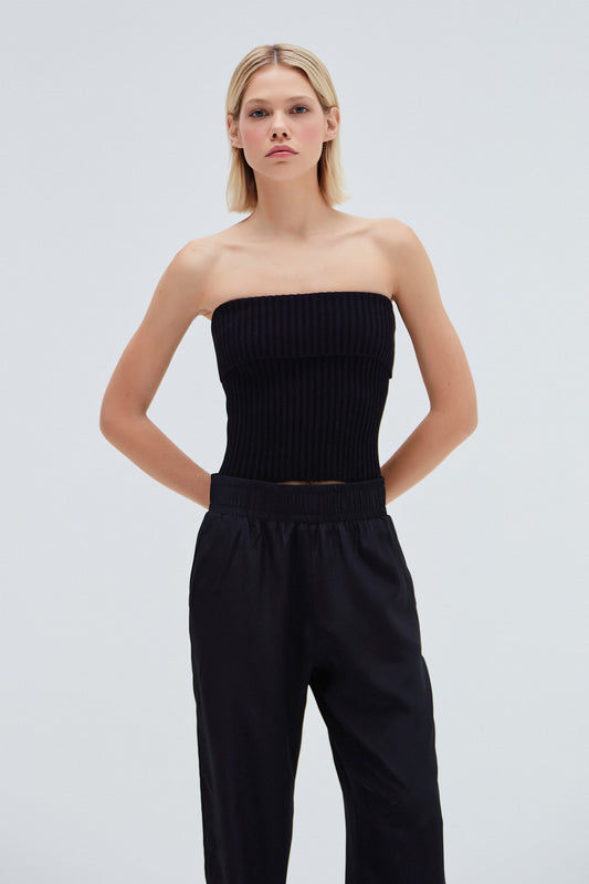 TOP TRICOT TOMARA QUE CAIA PRETO (8257062928611)