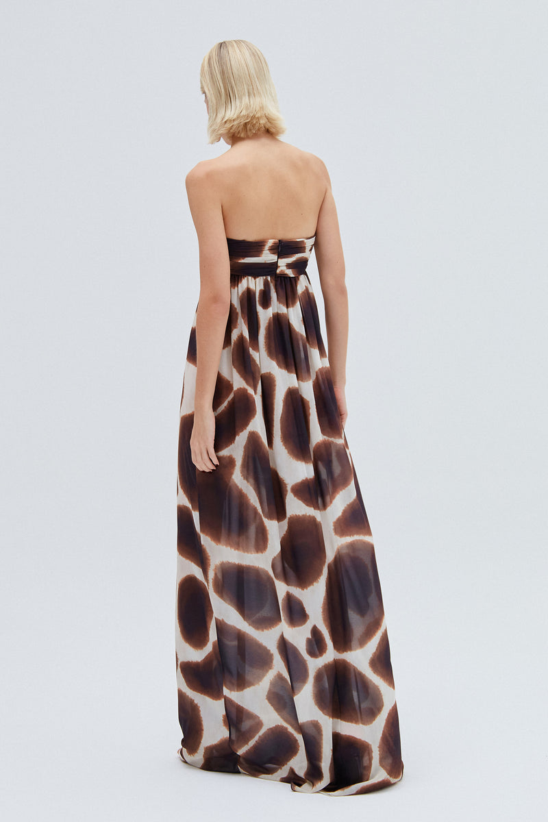 VESTIDO LONGO GGT PEITO DRAPEADO ESTAMPA GIRAFA (8257063682275)