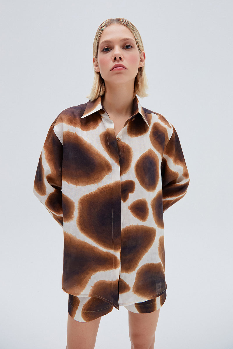 CAMISA LINHO ESTAMPA GIRAFA (8257061290211)