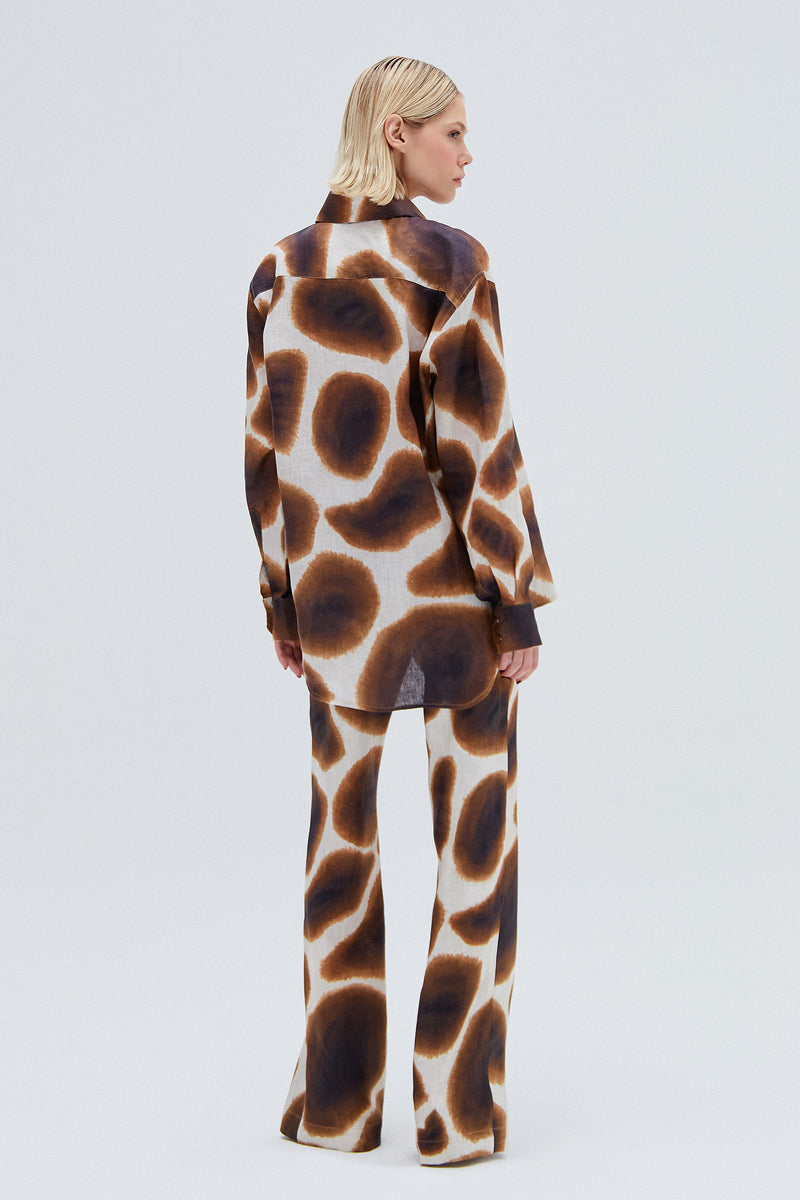 CALÇA LINHO RETA ESTAMPA GIRAFA (8257060896995)