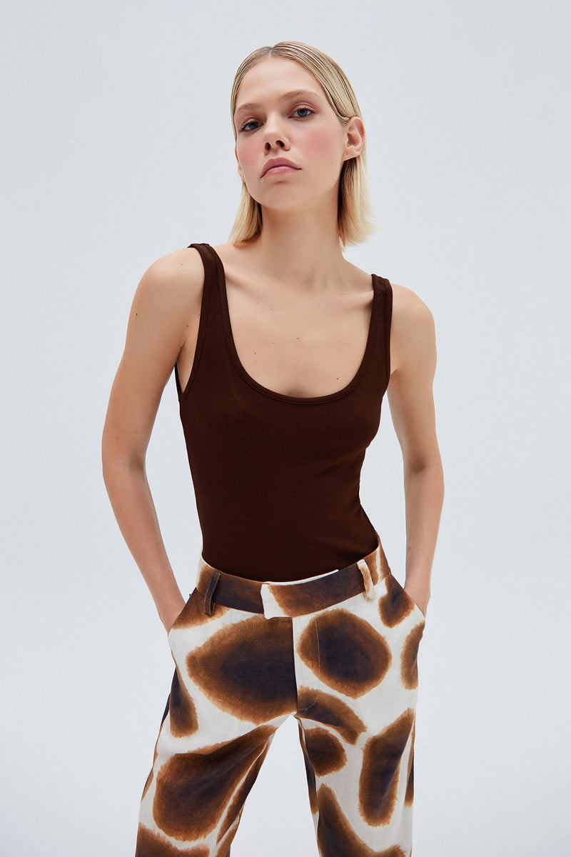 CALÇA LINHO RETA ESTAMPA GIRAFA (8257060896995)