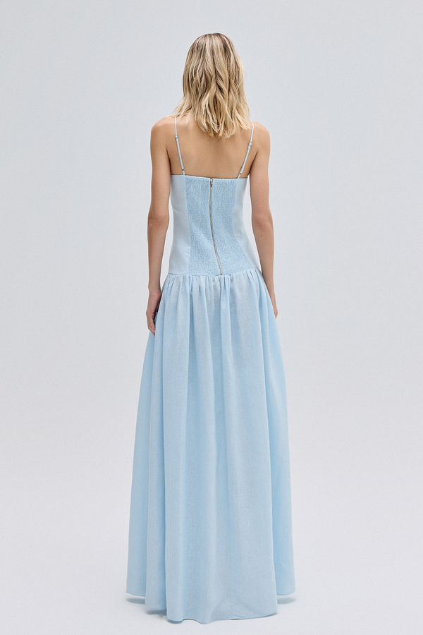 VESTIDO LONGO CORPO CORSET LINHO AZUL CLARO (8765750575331)