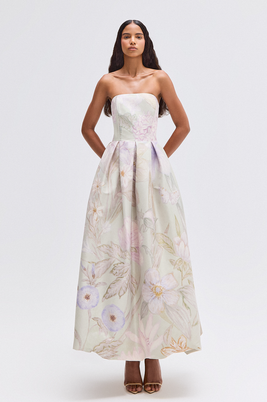 VESTIDO LONGO BALONÊ TOMARA QUE CAIA TAFETÁ FLORAL (8765750509795)