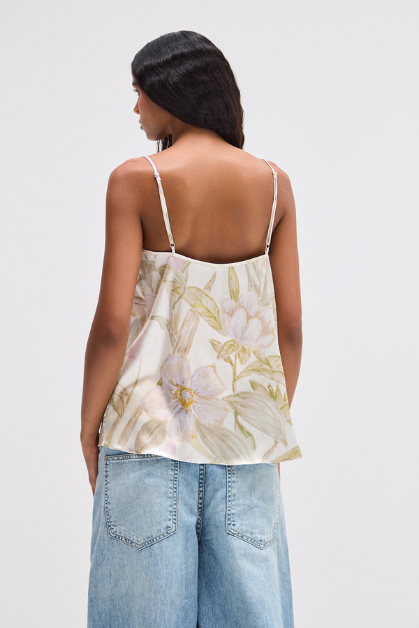 REGATA ASSIMÉTRICA CETIM E RENDA ESTAMPA FLORAL (8765749264611) (8765749330147)