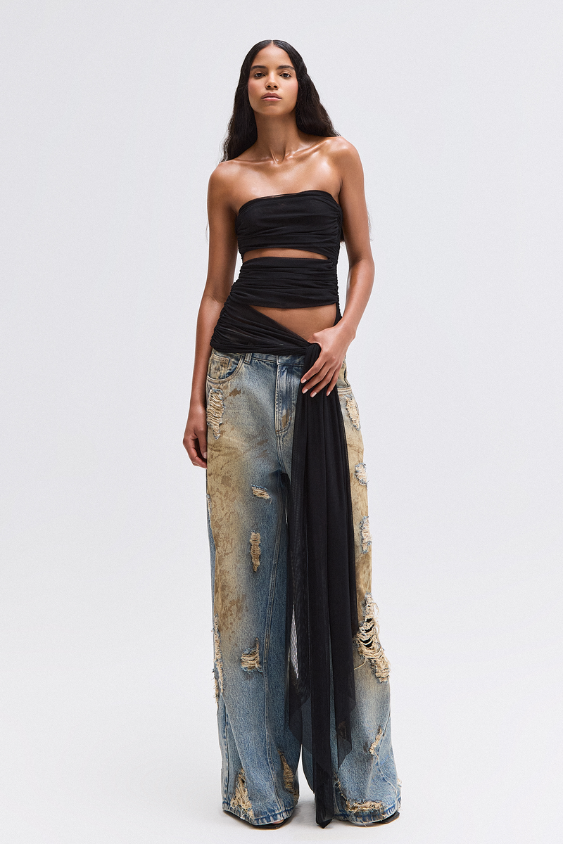 BLUSA TOMARA QUE CAIA TRANSPASSES TULE PRETO (8765748216035)