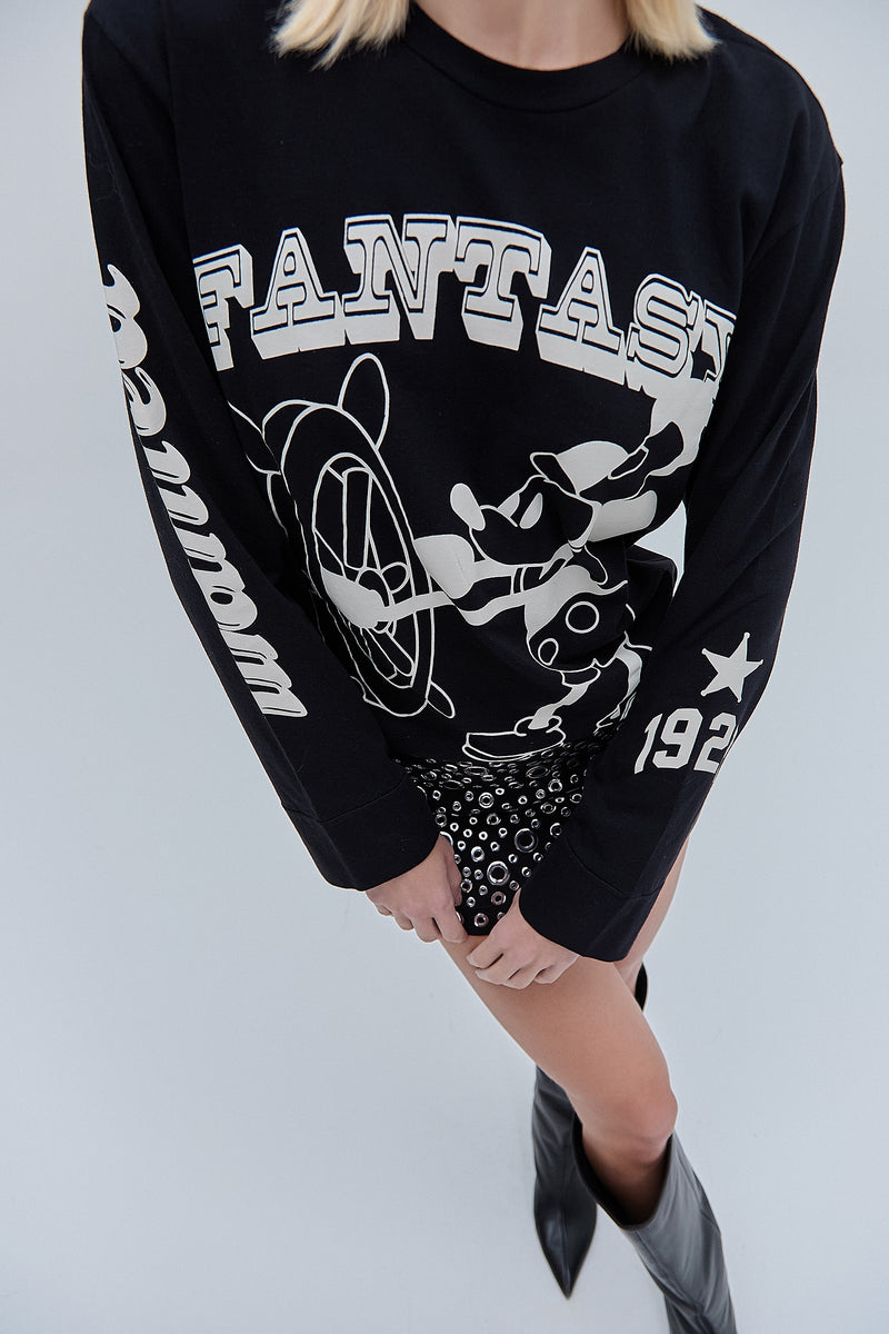 CAMISETA MANGA LONGA FANTASY PRETA (8470122758371)