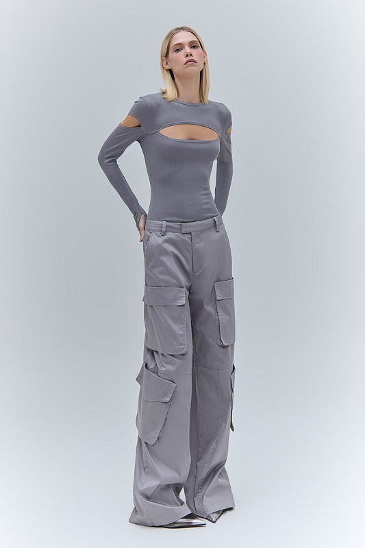 CALÇA CARGO POCKETS COTTON CINZA (8470120726755)