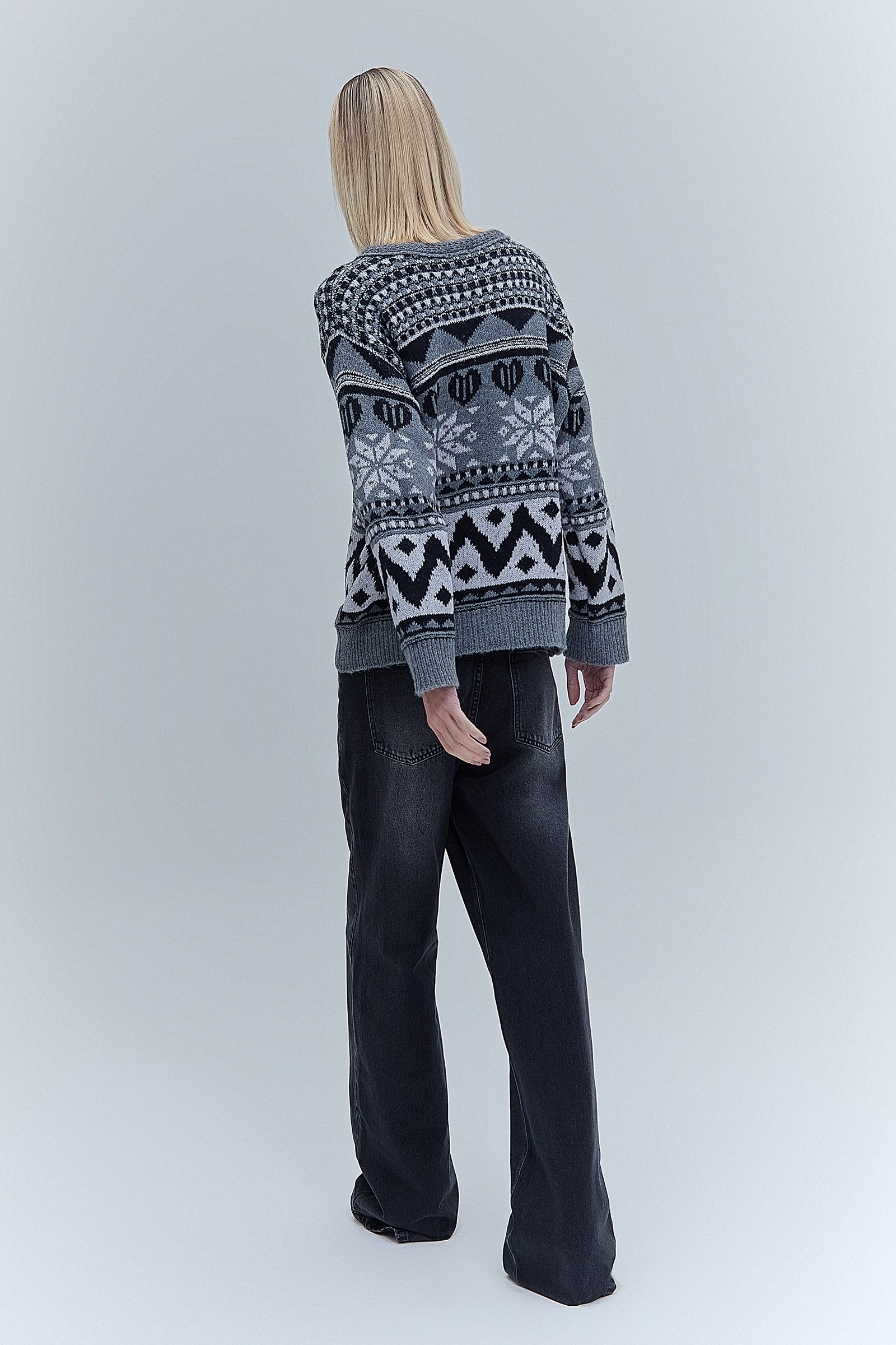 BLUSA TRICOT JACQUARD WINTER CINZA – TIG STORE