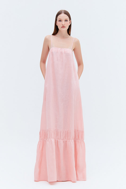 VESTIDO LONGO ALÇA CAMBRAIA DE LINHO ROSA (8275825033443)