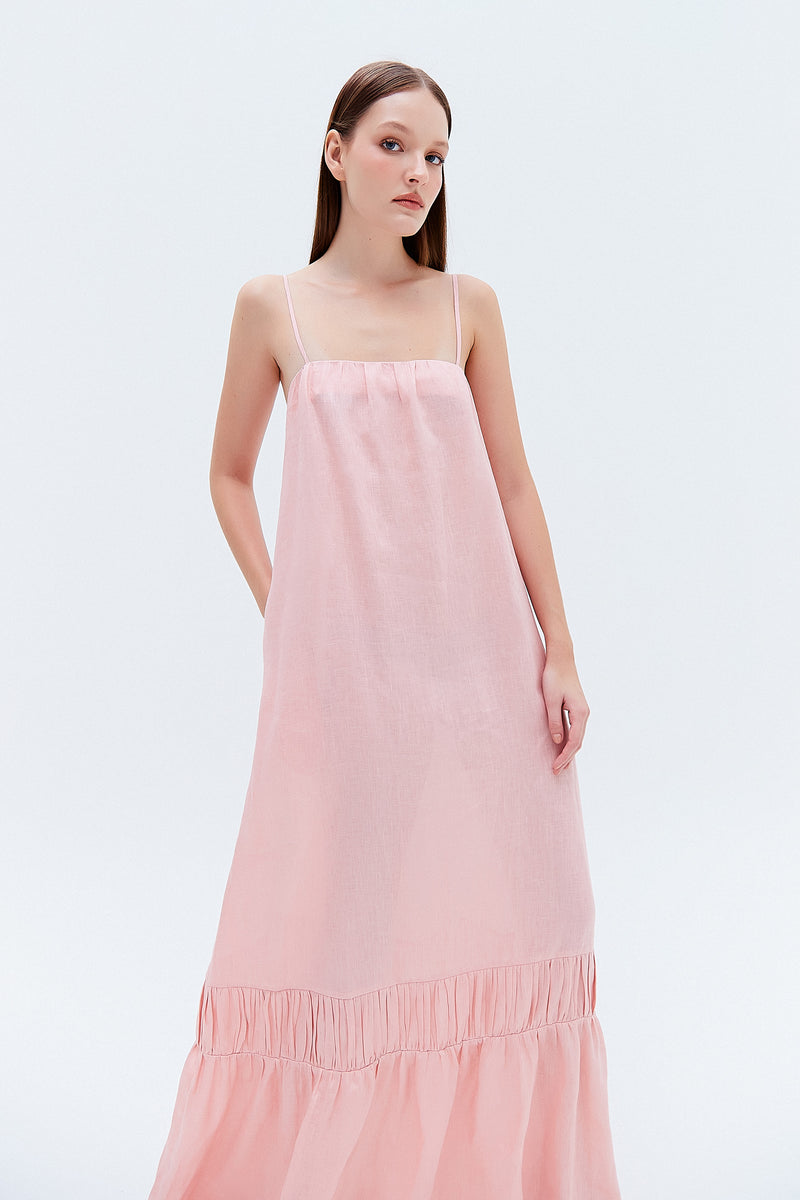 VESTIDO LONGO ALÇA CAMBRAIA DE LINHO ROSA (8275825033443)