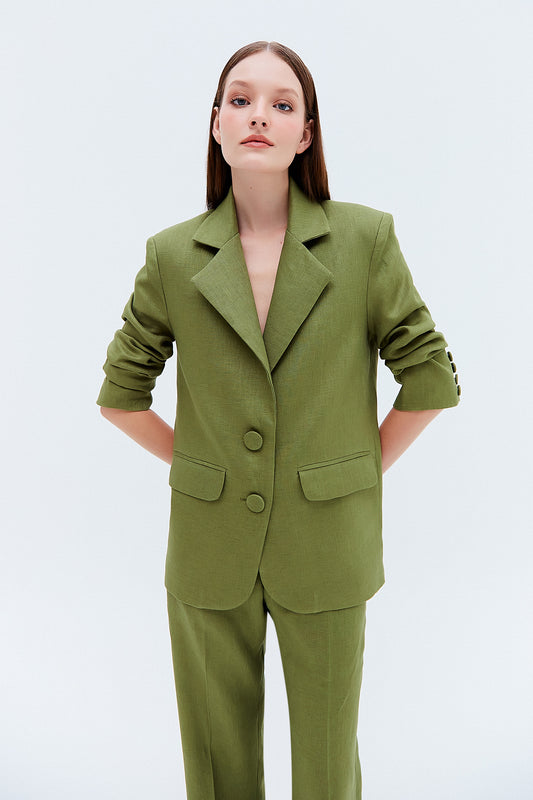 BLAZER LINHO VERDE OLIVA (8275817529571)