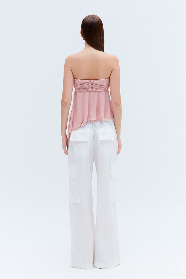 CALÇA CARGO ELÁSTICO CINTURA TRICOLINE OFF WHITE (8275818381539)