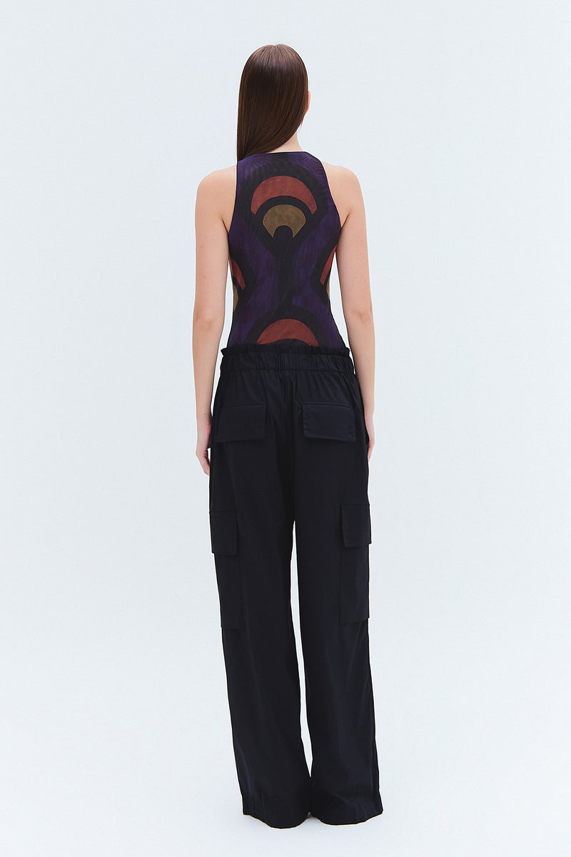 REGATA NADADOR TULE ESTAMPA PADRÃO ROXO (8275822346467)