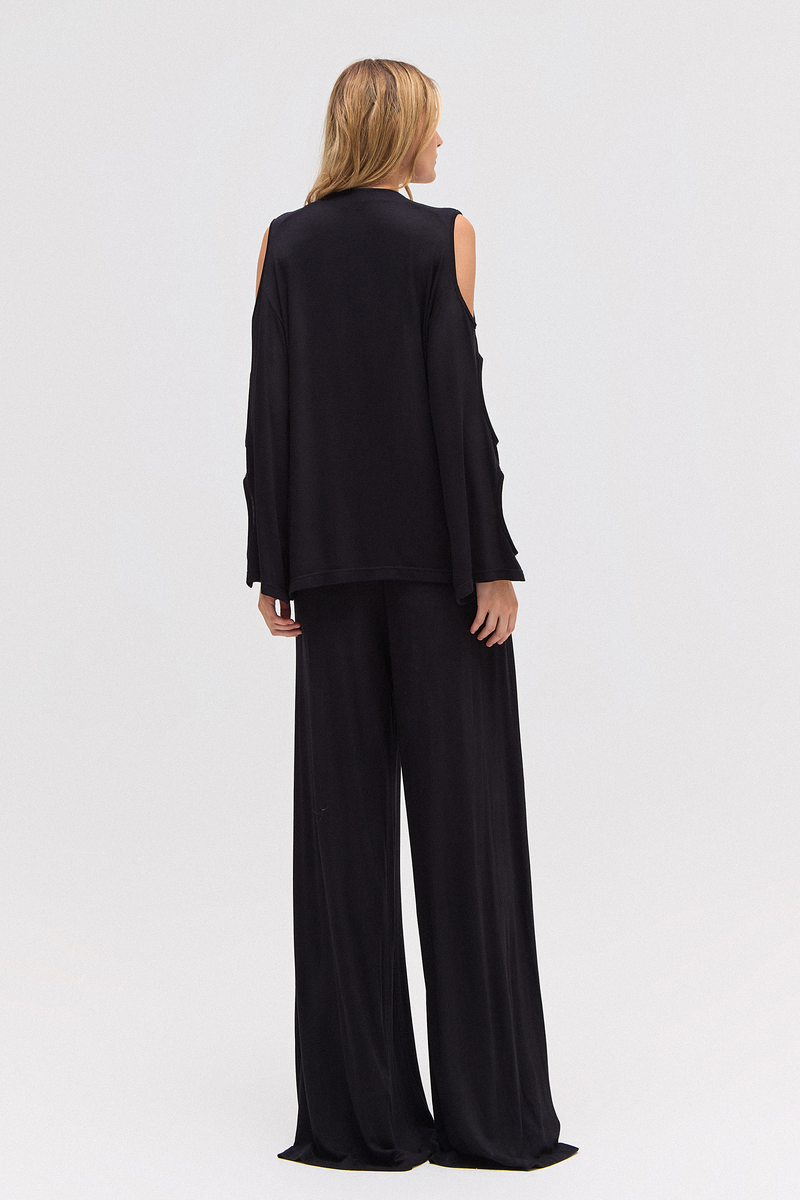 CALÇA PANTALONA ELÁSTICO CÓS MALHA PRETA (8784855105763)