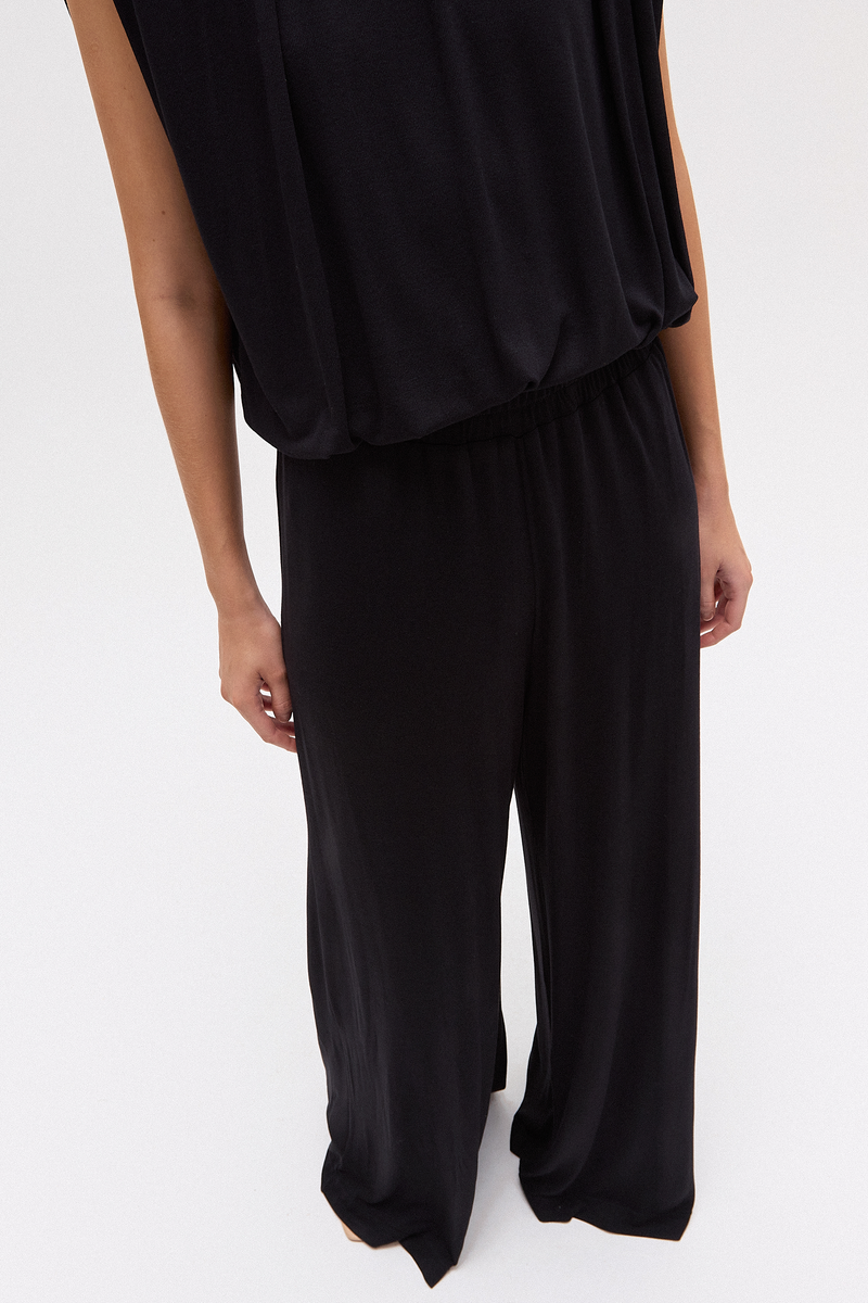 CALÇA PANTALONA ELÁSTICO CÓS MALHA PRETA (8784855105763)