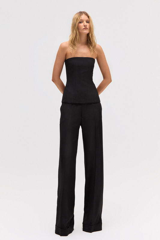 CALÇA RETA CREPE PATOU PRETO (8838229524707)