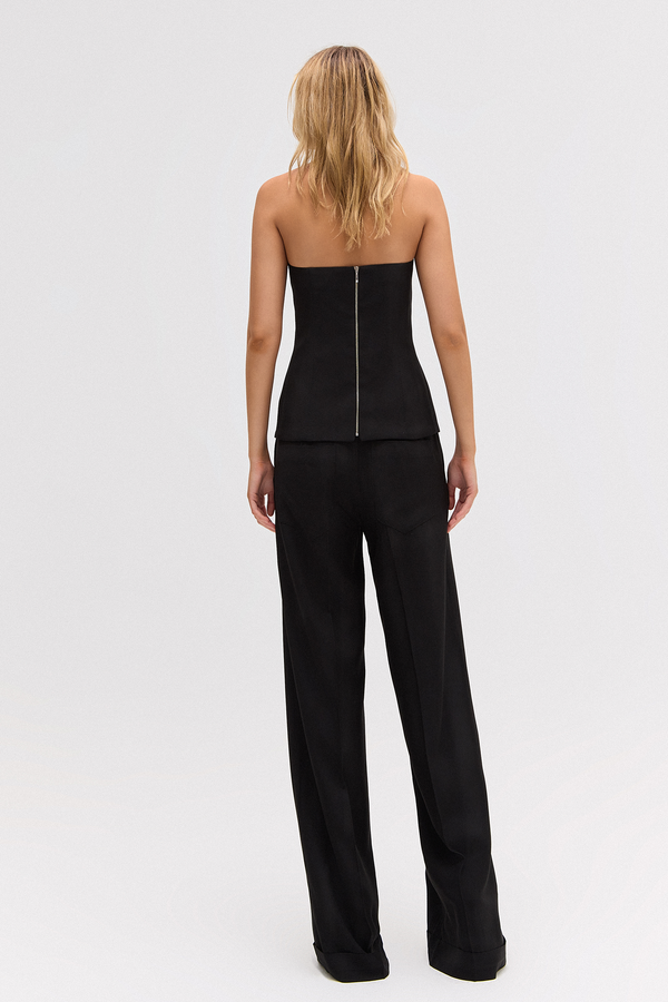 CALÇA RETA CREPE PATOU PRETO (8838229524707)