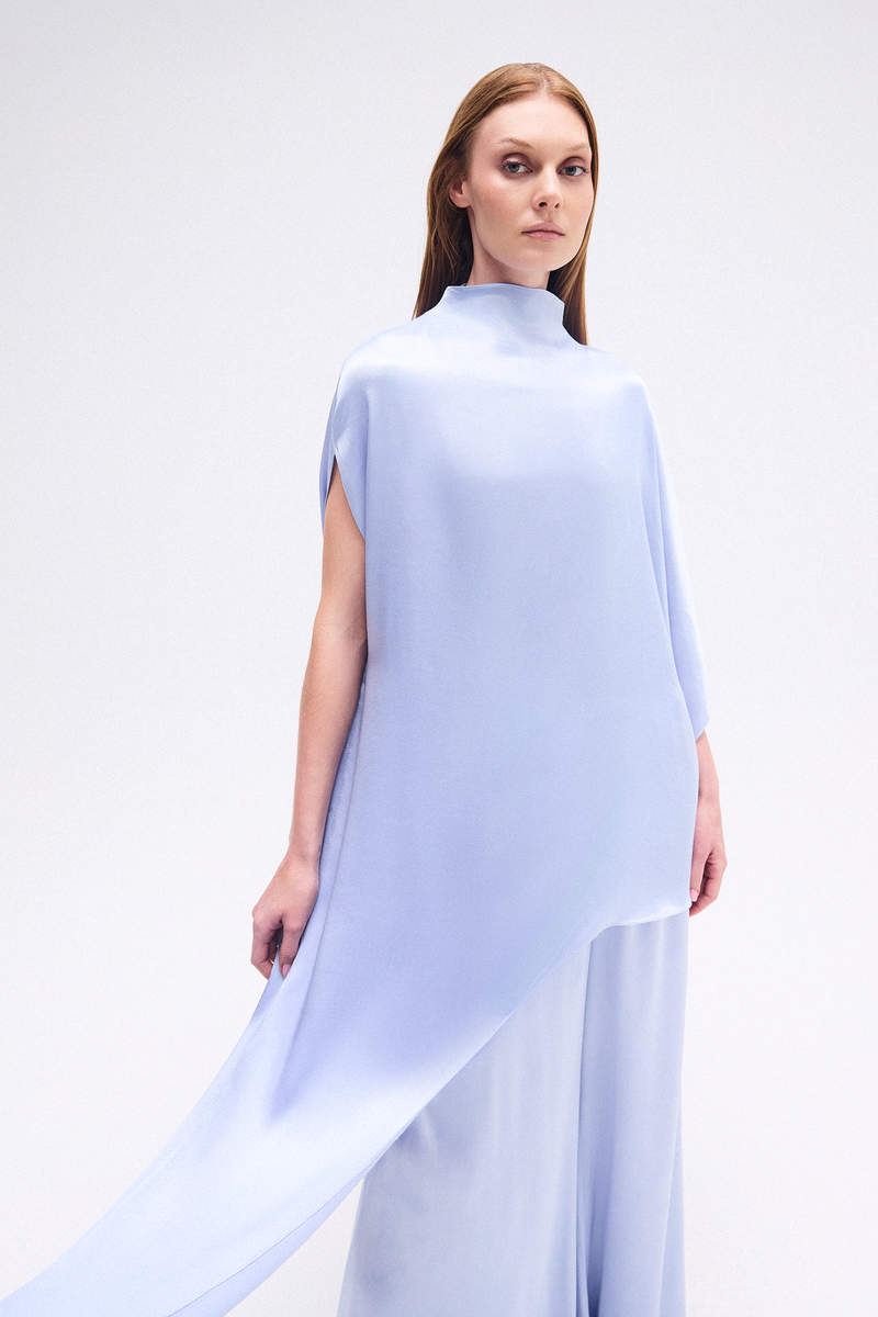 BLUSA KAFTAN ASSIMÉTRICA CETIM AZUL (8748924666083)
