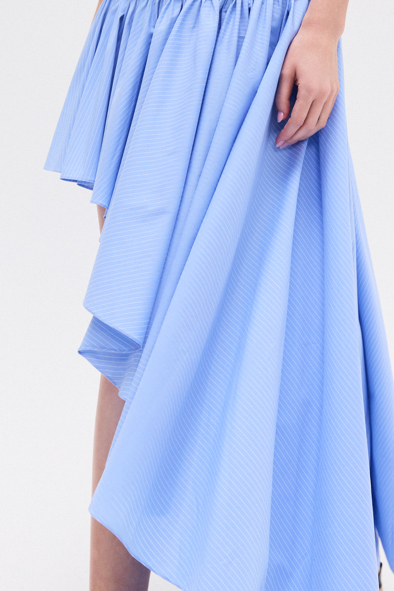 VESTIDO SAIA GODÊ ASSIMÉTRICA TRICOLINE LISTRAS AZUIS (8748928434403)