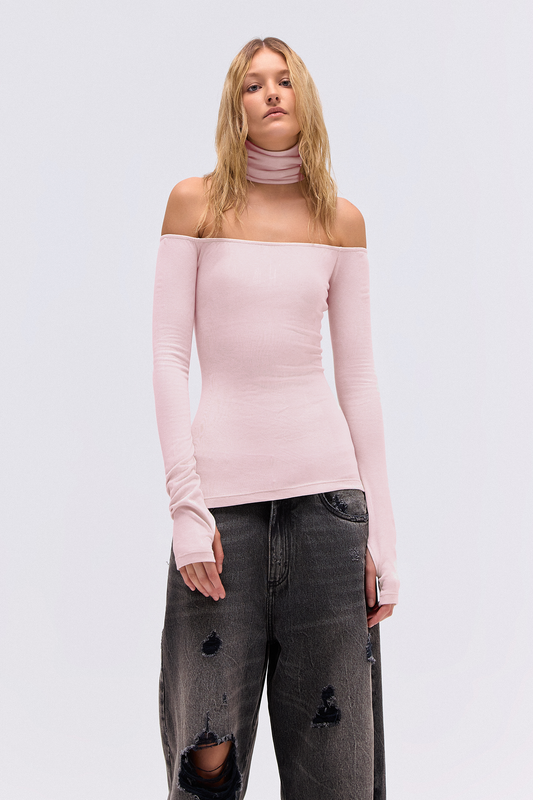 BLUSA DECOTE GOLA FALSA MALHA ROSA (8784862839011)