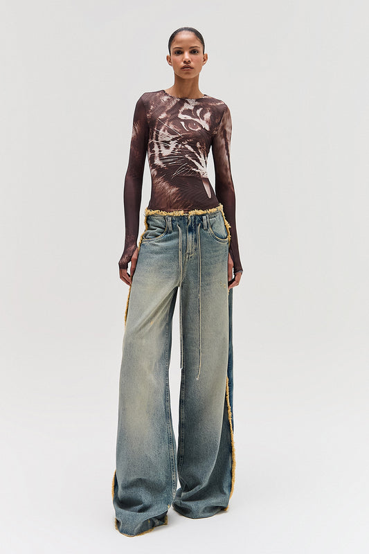 BLUSA TULE MANGA LONGA ESTAMPA TIGRE (8579901849827)