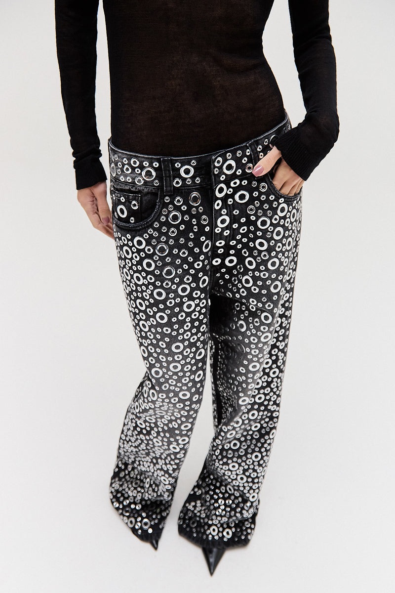 CALÇA JEANS RETA BLACK ILHÓS (8537366921443) (8470124429539)