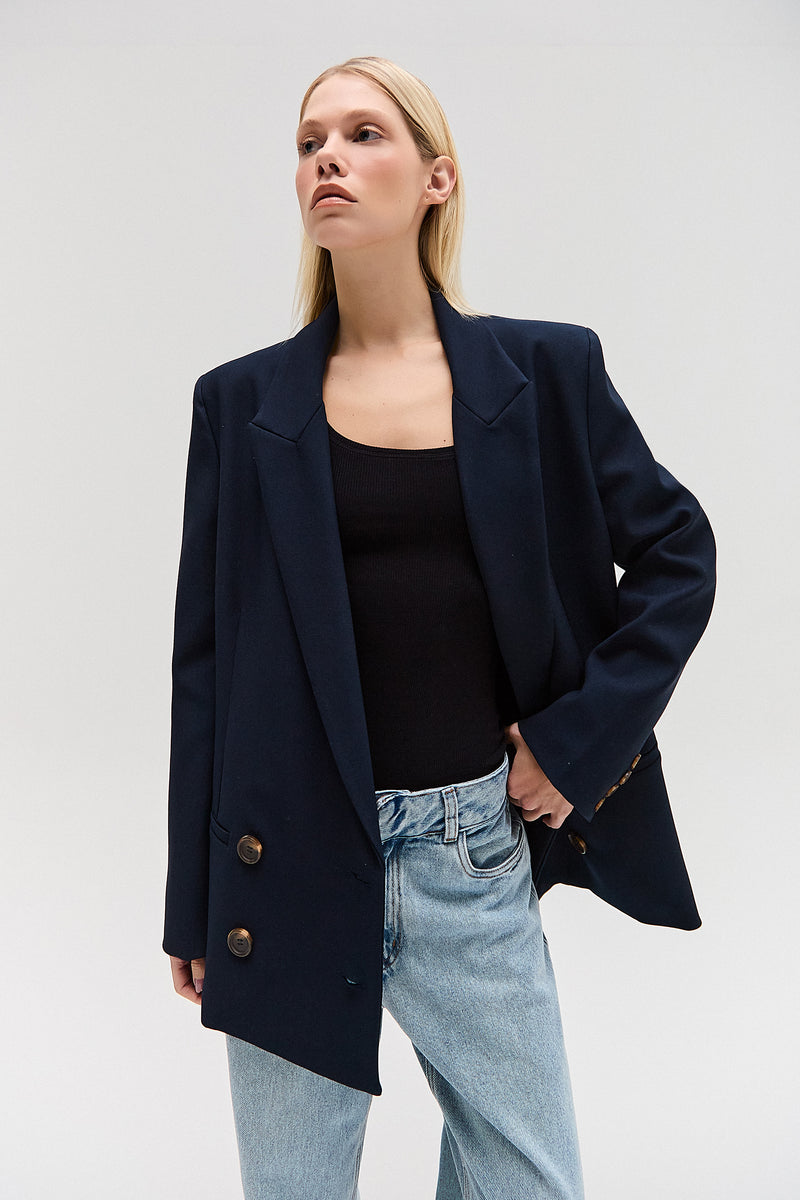 BLAZER ALFAIATARIA TRANSPASSE AZUL MARINHO (8579900342499)