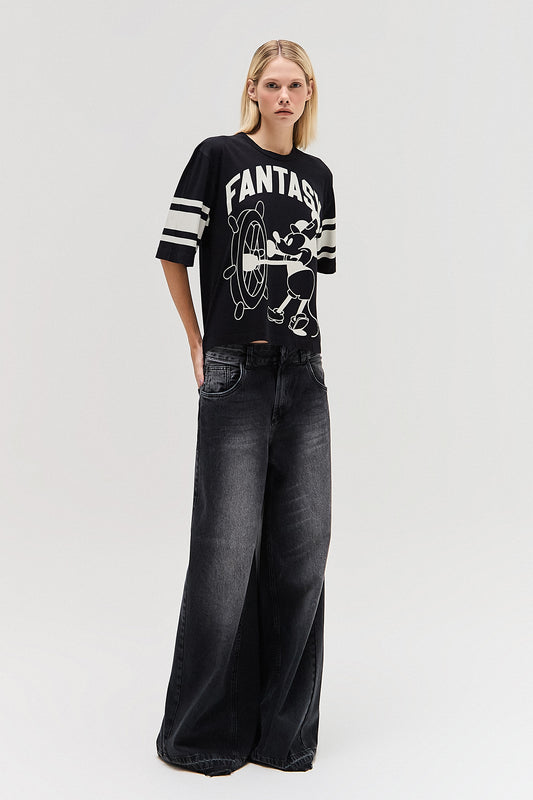 CAMISETA MANGA 3/4 FANTASY PRETA (8470122660067)