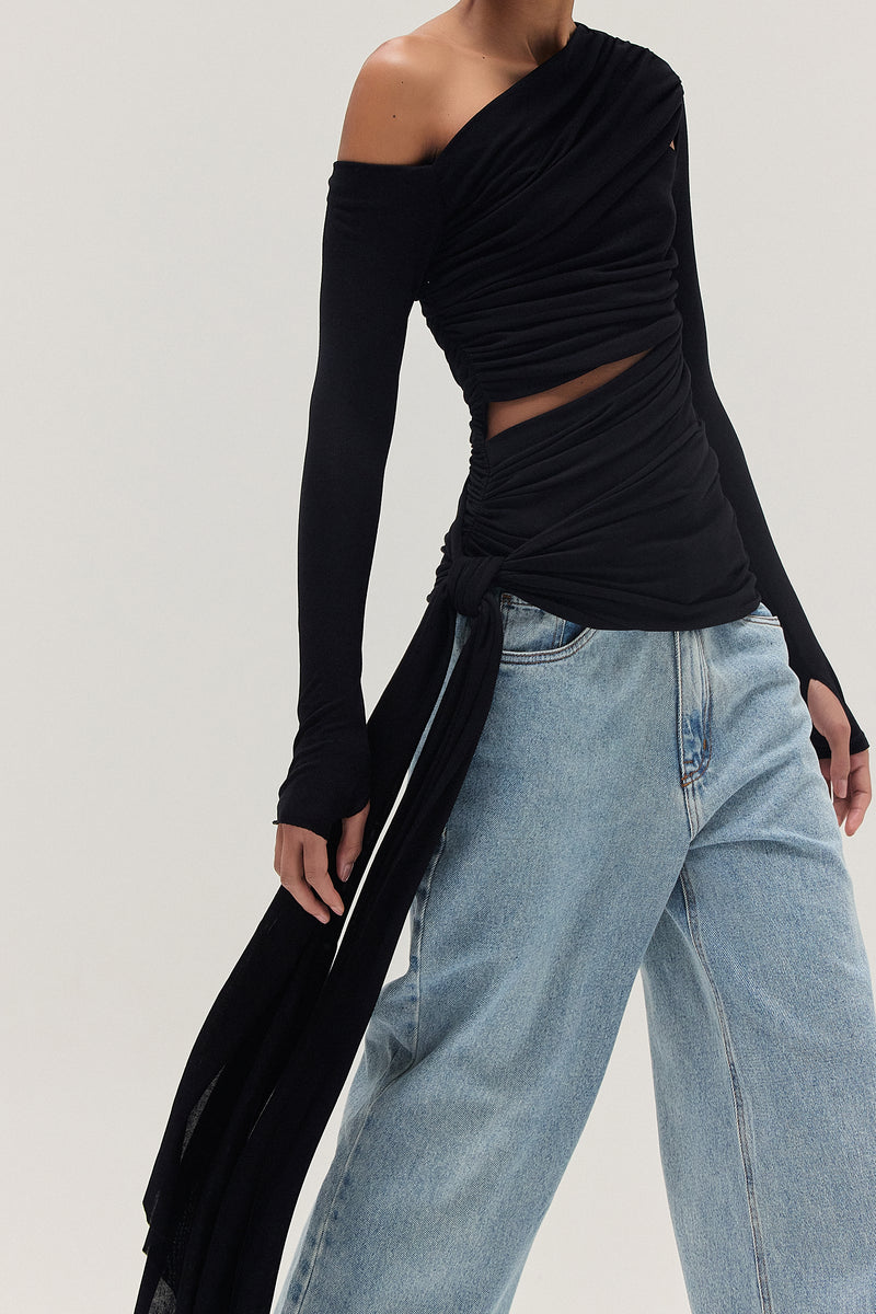 BLUSA MALHA TRANSPASSES PRETA (8537363710179)