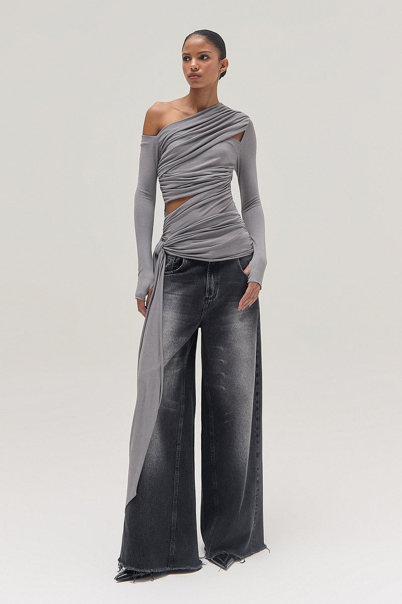 BLUSA MALHA TRANSPASSES CINZA (8537363415267)