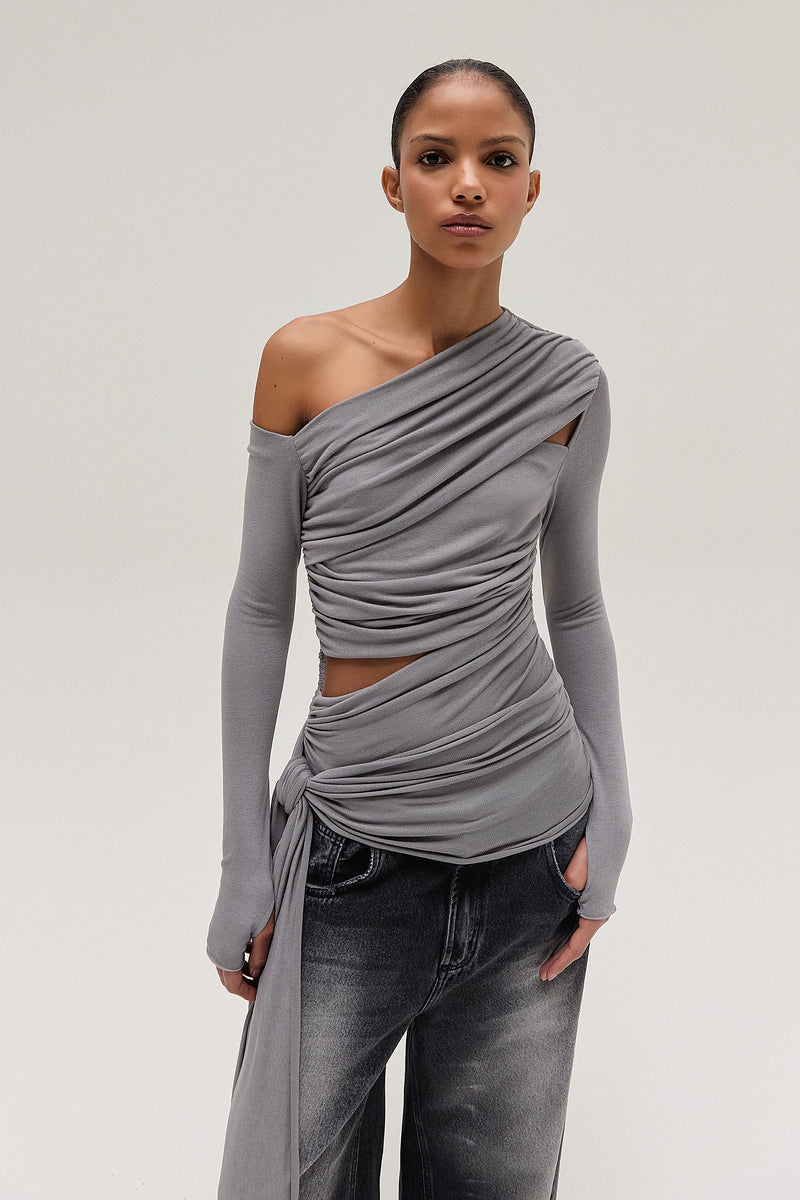 BLUSA MALHA TRANSPASSES CINZA (8537363415267)