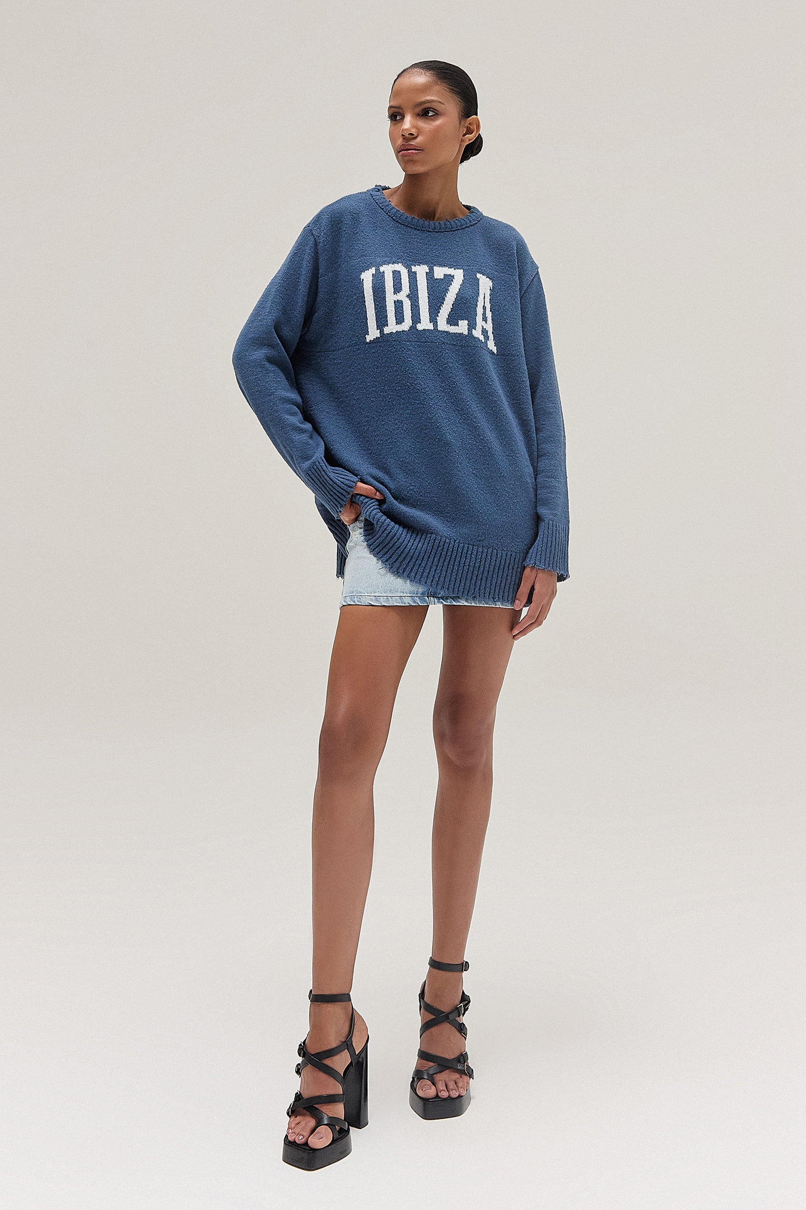 BLUSA TRICOT AZUL IBIZA – TIG STORE