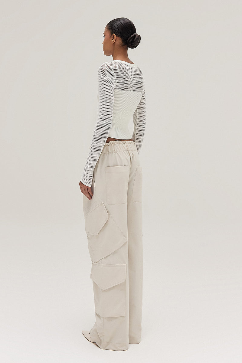 CALÇA CARGO POCKETS COTTON STRETCH OFF WHITE (8537366233315)
