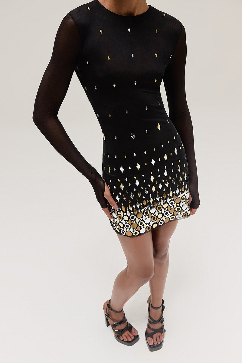 VESTIDO CURTO TULE METAIS (8537373147363)